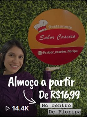 Vídeo Restaurante Sabor Caseiro — "Almoço a partir de R$16,99"